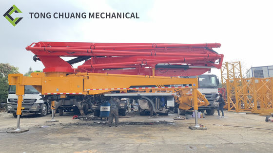 Xe tải bơm bê tông SANY 46m bùng nổ với hệ thống bơm thủy lực