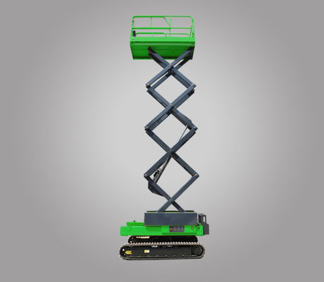 Green Self-leveling Track Scissor Type Aerial Work Platform với dung lượng trọng lượng 3398kg
